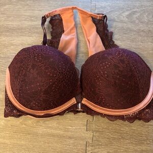 Victorias Secret PINK Date Push-up Front Close Padded Racerback Bra 32DD